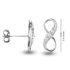 925 Sterling Silver 0.12 Carat Diamond Infinity Stud Earrings for Teen Women