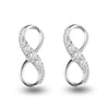 925 Sterling Silver 0.12 Carat Diamond Infinity Stud Earrings for Teen Women
