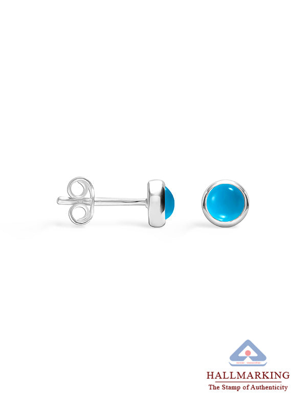 Turquoise Round Studs 4mm