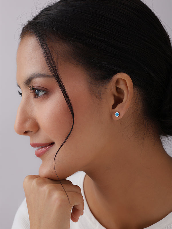 Turquoise Round Studs 4mm