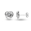 925 Sterling Silver 0.01 Carat Diamond Love Knot Earrings for Women