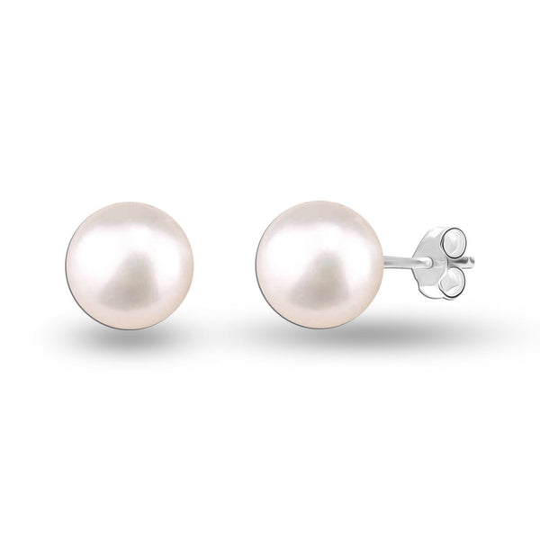 925 Sterling Silver Freshwater Pearl Stud Earrings for Teen Women 6 & 9 MM