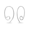 925 Sterling Silver Spiral Hoop Earrings for Teen Women