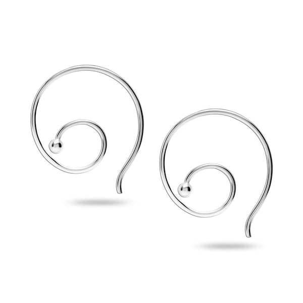 925 Sterling Silver Spiral Hoop Earrings for Teen Women