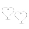 925 Sterling Silver Heart Shape Hoop Earrings for Teen Women