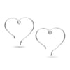 925 Sterling Silver Heart Shape Hoop Earrings for Teen Women