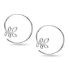 925 Sterling Silver Pull Through Hoop Earrings for Teen Women