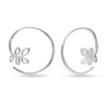 925 Sterling Silver Pull Through Hoop Earrings for Teen Women