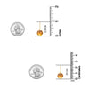 925 Sterling Silver Gold-Plated Drop Dangle Earrings for Women, Citrine Natural Birthstone Earring