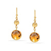 925 Sterling Silver Gold-Plated Bead Drop Dangle Earrings for Women, Citrine Natural Birthstone Earring