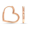 925 Sterling Silver Love Heart Rose-Gold Plated Hoop Earrings for Girls Women