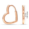 925 Sterling Silver Love Heart Rose-Gold Plated Hoop Earrings for Girls Women