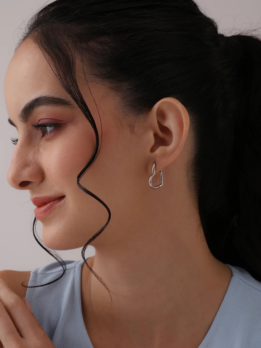 Rhodium Plated LoveLoop Hoop Earrings