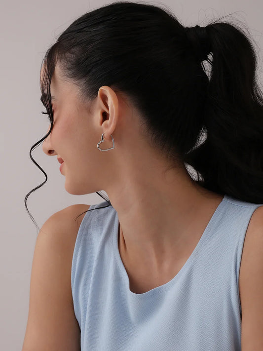 Rhodium Plated LoveLoop Hoop Earrings