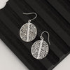 925 Sterling Silver Cubic Zirconia French Wire Medium Floral Filigree Drop Dangle Earrings for Women