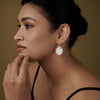 925 Sterling Silver Cubic Zirconia French Wire Medium Floral Filigree Drop Dangle Earrings for Women