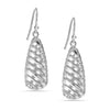 925 Sterling Silver Double-Sided Embossed Texture Classic U-Shaped Croissant Drop Dangle Earrings for Women