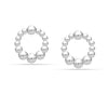 925 Sterling Silver Beaded Circle Stud Earrings for Women Teen