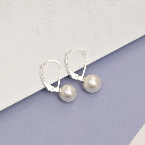 925 Sterling Silver Freshwater Pearl Leverback Earring for Women and Teen