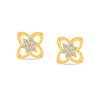 925 Sterling Silver Cubic Zirconia Floral-Design Lightweight Micro Pave Small Stud Earrings for Women Teen