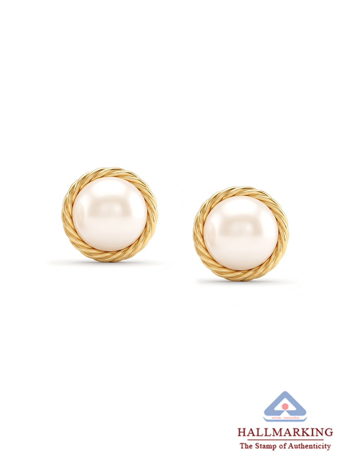 Gold-Plated Freshwater Pearl Stud Earrings