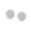 925 Sterling Silver Diamond Stud Earrings Sunflower 0.01 Ct Diamonds Earring for Women
