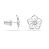 925 Sterling Silver Diamond Stud Earring Flower 0.01 Ct Diamonds Earrings for Women Girls and Teen