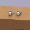 925 Sterling Silver Simulated Pearl Antique Stud Earring for Women and Teen