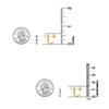925 Sterling Silver Simulated Pearl Drop Dangler Hinged Stud Earrings for Women