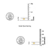 925 Sterling Silver Domed Two-Tone Heart Stud Earrings for Teen Women