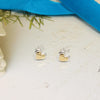 925 Sterling Silver Two-Tone Heart Shape Stud Earrings for Teen Women