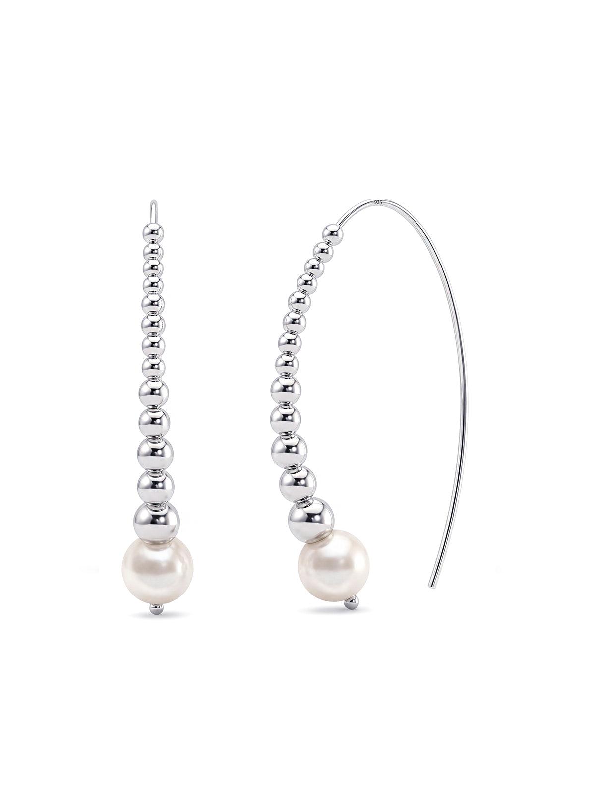 Pearl Beaded Threader Earrings