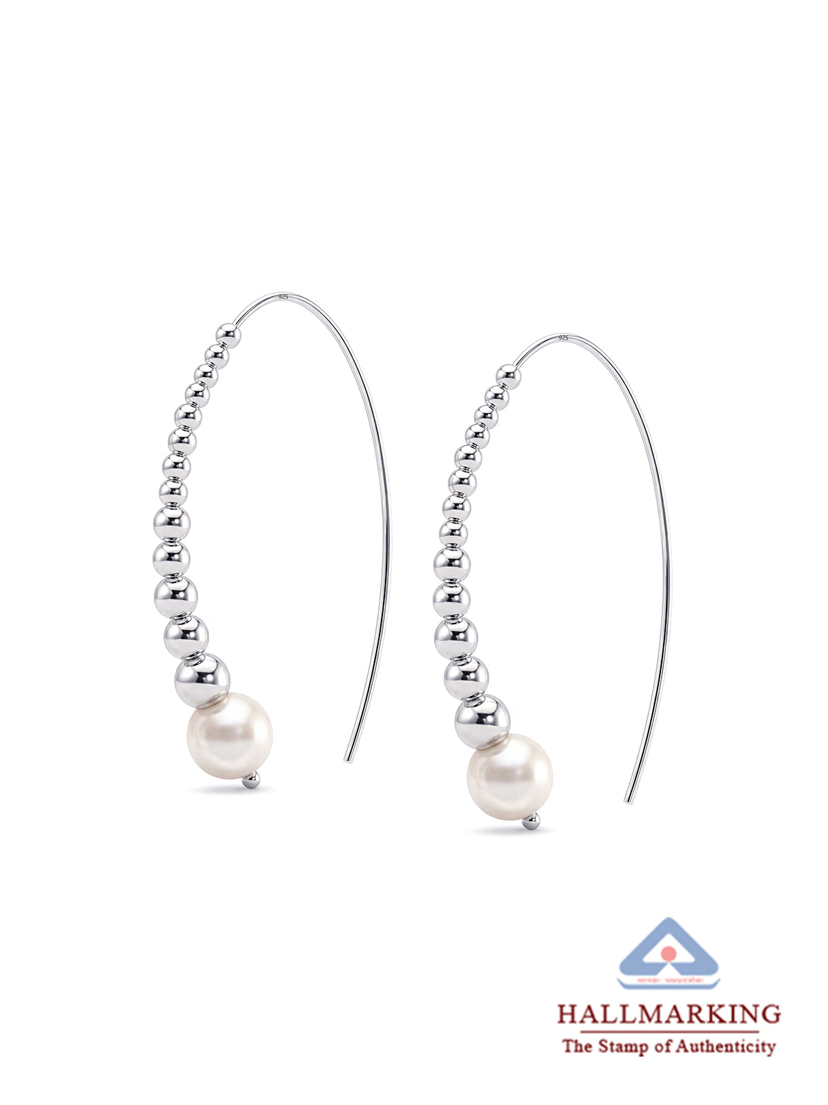 Pearl Beaded Threader Earrings