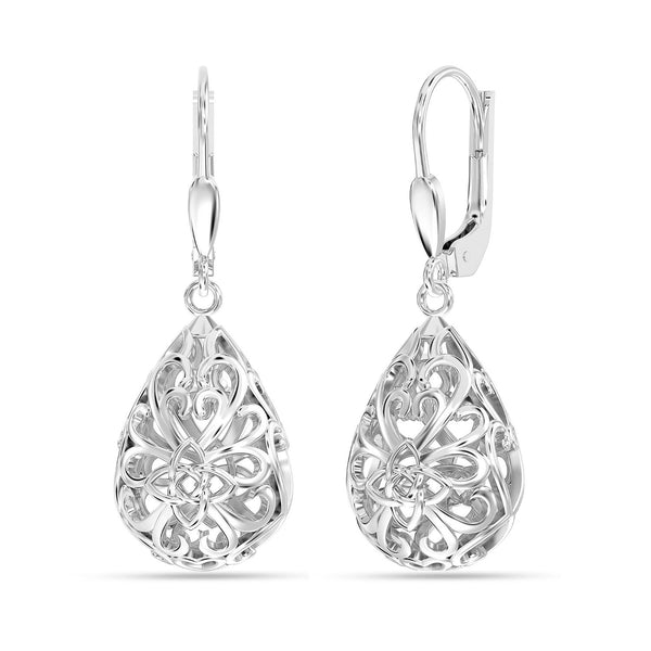 925 Sterling Silver Filigree Infinity Celtic Knot Leverback Drop Dangler Earrings for Women Teen