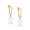 925 Sterling Silver Simulated Shell Pearl Drop Stud Earrings for Women