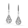 925 Sterling Silver Bali Inspired Filigree Raindrop Dangle Hook Earrings for Teen