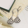 925 Sterling Silver Jewellery Antique Filigree Bali Inspired Lever-Back Drop Dangle Earrings for Women