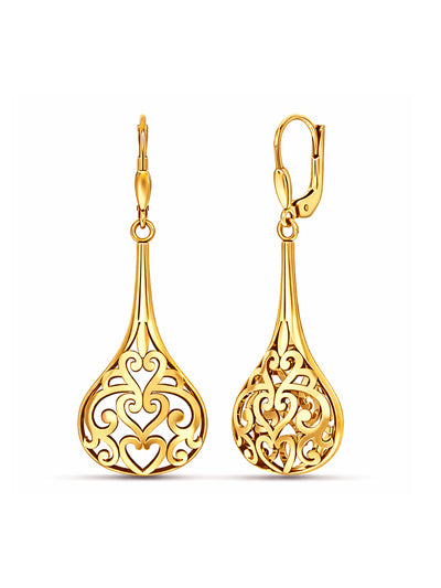 925 Sterling Silver Jewellery | 14K Gold-Plated Bali Bliss Dangler Earrings | acpl-ecom.myshopify.com