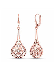 925 Sterling Silver Jewellery | 14K Rose-Gold Plated Bali Bliss Dangler Earrings | acpl-ecom.myshopify.com