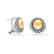 Dual Tone Omega Stud Earrings