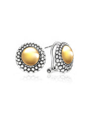 Dual Tone Omega Stud Earrings