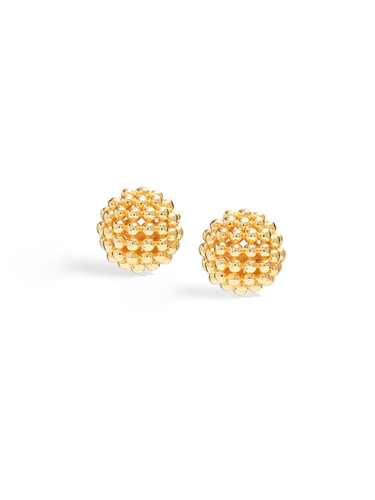 Gold Beaded Omega Back Studs