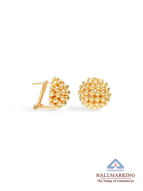 Gold Beaded Omega Back Studs