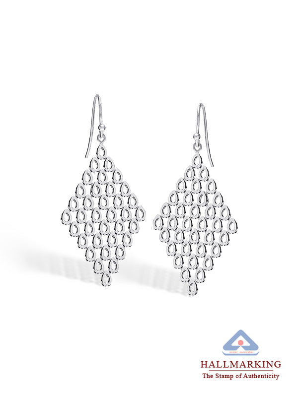 Diamond-Shape Chandelier Drop Earrings