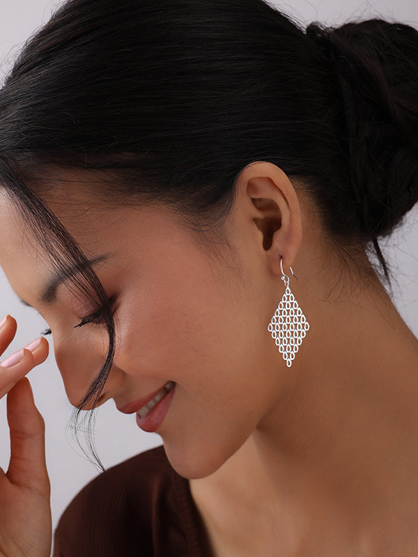 Diamond-Shape Chandelier Drop Earrings