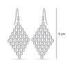 925 Sterling Silver Long Diamond-Shape Chandelier Drop Dangle Earrings for Women