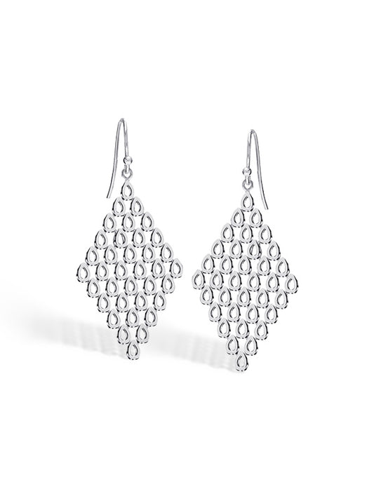 Diamond-Shape Chandelier Drop Earrings