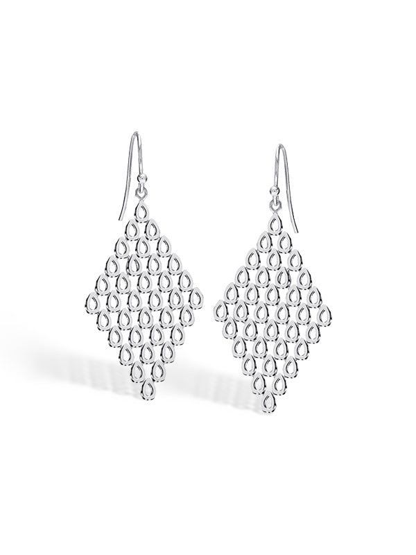 Diamond-Shape Chandelier Drop Earrings