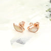 925 Sterling Silver Rose Gold-Plated Mother of Pearl Duck Stud Earrings for Women Teen