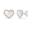 925 Sterling Silver Mother of Pearl CZ Heart Stud Earrings for Teen Women